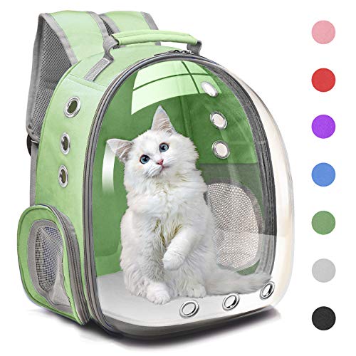 Henkelion Travel Backpack Bubble Carrying Bag for Small Medium Dogs Cats, Space Capsule Pet Carrier Dog for Hiking, Airline Approved - Green - color: Green