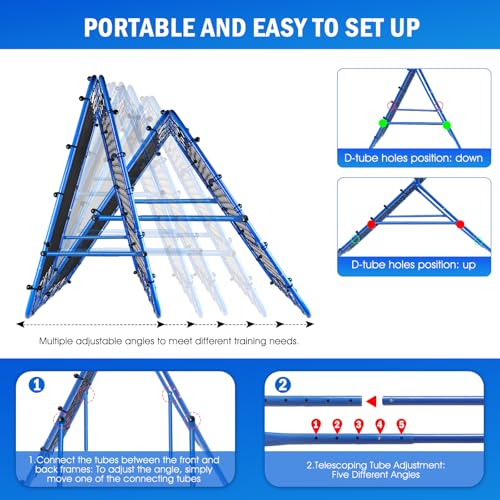 Volleyball Baseball Rebounder Net, Softball Rebounder Pitchback Net Quick Adjustments, Quick Adjustments Lacrosse Bounce Back Practice Equipment, Ideal for Outdoor Indoor and Backyard Training - size: 4FTx4FT, style: Dual-Sided Multi-Sport Rebounder