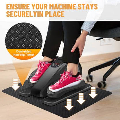 Under Desk Elliptical Mat - Non-Slip Exercise Equipment for Peloton Bike, Small Exercise Mat for Desk Workout Equipment - color: Double-sided