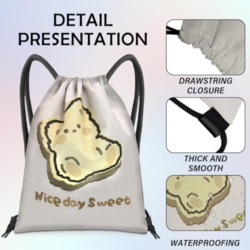 Drawstring Backpack Draw String Bag Sports Gym Bags Waterproof Cute Aesthetic Sackpack for Women(13"×17")-bear - color: Z20-bear