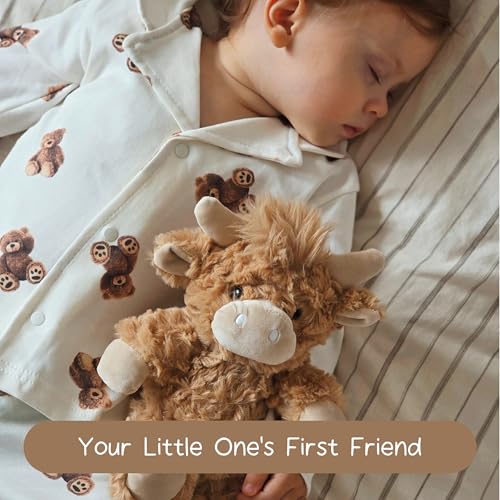 Moonkie Hug & Go Highland Cow Toddler Backpack – Soft Plush Bag with Take-Along Toy for Boys & Girls Aged 2–4 | Ideal for Daycare, Travel & Birthday Gifts for 3-Year-Old Kids - color: Highland Cow