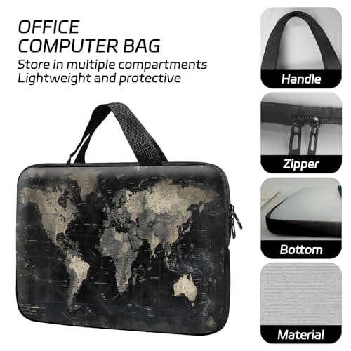 14 15 15.4 15.6 inch Laptop Handle Bag Computer Bag, Pouch Holder Notebook Sleeve Cover Soft Case Compatible for Dell,Lenovo,Toshiba HP, Asus Notebook-Old Map - color: Old Map