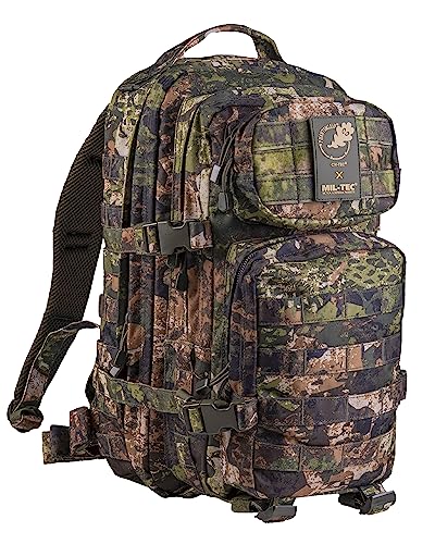Mil-Tec Unisex Assault Pack - Rugged Durable Lightweight Ergonomic Versatile Tactical Outdoor Camping Hiking Backpack with Adjustable Padded Shoulder Straps & MOLLE Loops, Phantomleaf WASP I Z3A, 20L - color: Phantomleaf Wasp I Z3a, style: 20l