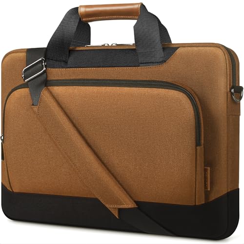 DOMISO 17-17.3 Inch Laptop Bag Large Capacity Shoulder Case for Dell Precision 17/MSI/HP Pavilion 17, Brown - color: Brown, size: 17 - 17.3 Inch