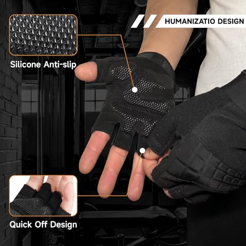 VWX Anti-Slip Gel Palm Workout Gloves for Men and Women - with Sweat-Wicking Fabric for Gym,Weight Lifting, Cycling, Weightlifting, Exercise, Climbing - size: Large