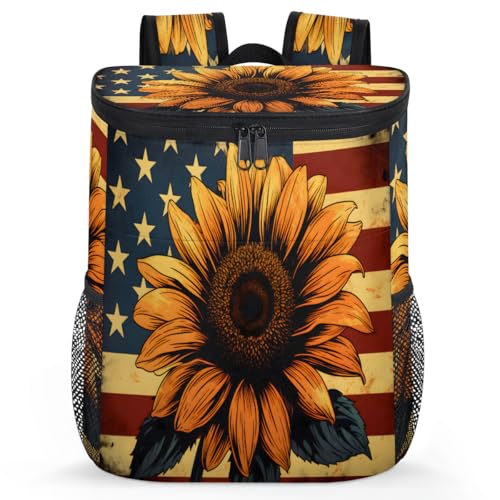 Insulated Cooler Backpack Portable Soft Cooler Bag Ice Chest Backpack for Camping Beach Picnic Lunch Work Travel - color: Multicolor 4