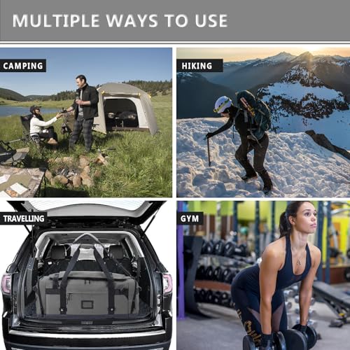 Large Duffle Bag for Travel - Men & Women, Foldable Gym Duffle Backpack, Heavy Duty Tactical Military Canvas Duffel Bags, Extra Big Carry On with Shoe Pockets, Waterproof (80L/103L) - color: Grey, size: L(103L)
