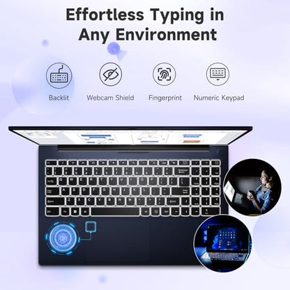 NIMO 15.6" FHD IPS Laptop, Intel Core i3-1215U (Beats i5-1135G7 Class), 16GB RAM, 512GB SSD, Windows 11 Home, Wi-Fi 6, Backlit Keyboard, Fingerprint, USB-C 65W Fast Charge, Bluetooth 5.2, 180° View - color: Gray, style: 16GB RAM | 512GB SSD