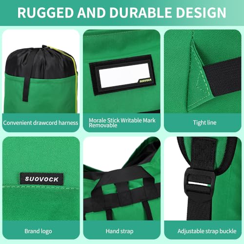 Extra-Large Heavy Duty Laundry Bag Backpack - Drawstring Closure (Grass Green) - color: Grass Green Laundry Backpack