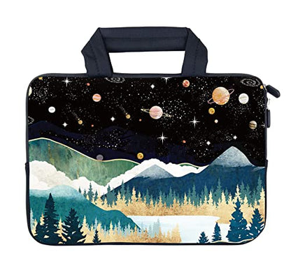AMARY14 15 15.4 15.6 inch Laptop Handle Bag Computer Protect Case Pouch Holder Notebook Sleeve Neoprene Cover (Mountains Galaxy) - color: Mountains Galaxy