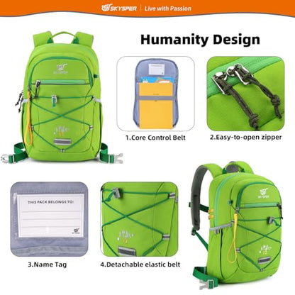 SKYSPER Kids Backpack 12L Children School Bag Child Boy Girl Pack Ages 4-8 for Traveling Day Trips Classes Camping(Applegreen) - color: Applegreen, size: Small