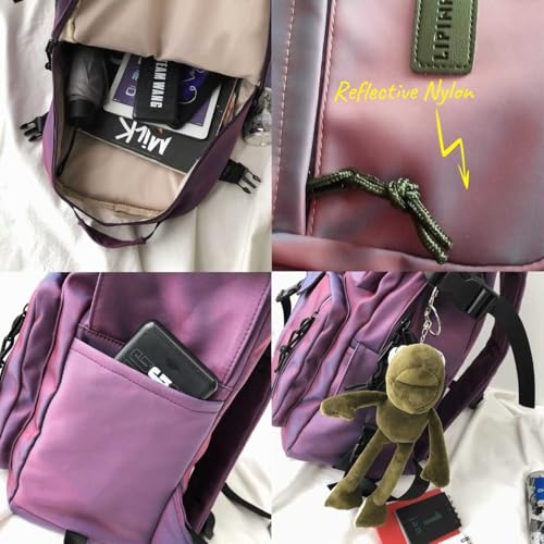 Casual Large Capacity Student Backpacks Cute Backpack for Back To School Traveling Hiking Teens Girls Aesthetic Backpack… (Black) - color: Black