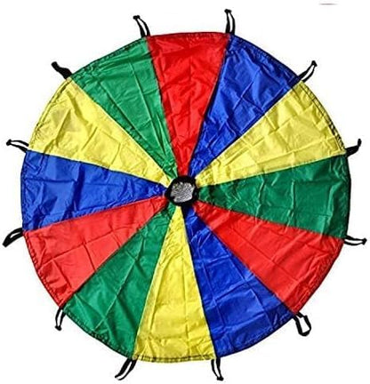 GSi Kids Play Parachute Rainbow Parachute Toy Tent Game for Children Gymnastics Cooperative Play and Outdoor Playground Activities (20 Feet) - size: 20 Feet