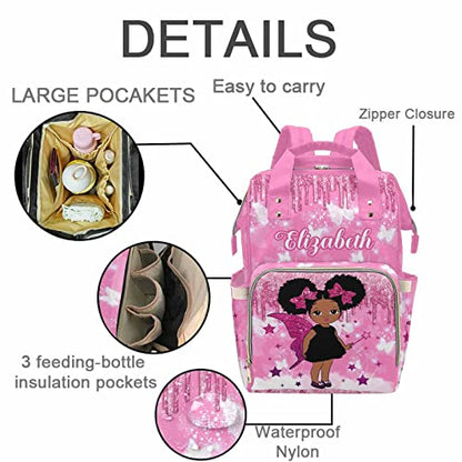 MyPupSocks Personalized Diaper Bag for Mom and Dad - Large Capacity Custom With Name, Multifunctional Daypack With Adjustable Shoulder Straps - color: Multi 20