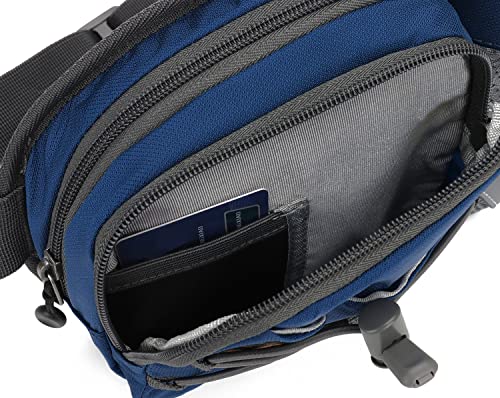 Waist Pack with Water Bottle Holder for Running Walking Hiking Fanny Pack Hydration Belt - color: Blue