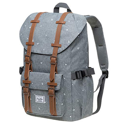 KAUKKO Laptop Outdoor Backpack Traveling Daypack Hiking Rucksack Large Capacity Bag Fits 15.6"(5-13-GREY) - color: Ep13-grey