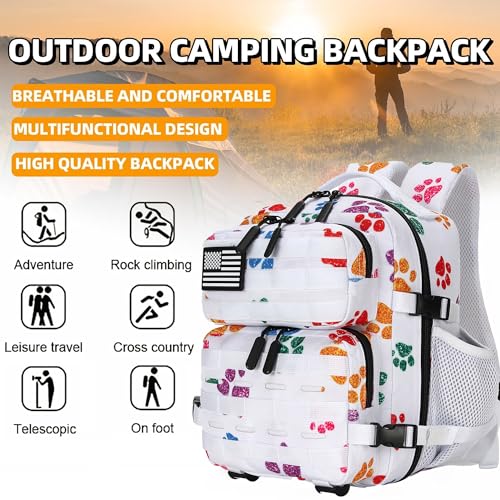 9L Mini Tactical Backpack for Men and Women Tactical Backpack Small for Hiking Small Tactical Bag Fitness Pack - color: Colorful Cat's Paw