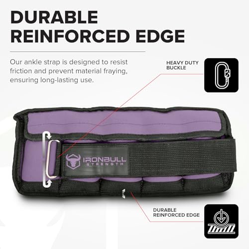 Adjustable Ankle Weights (10lbs/Pair) - Weighted Ankle Weight for Walking, Gym and Exercise - 2, 4, 6, 8, 10 LB Leg Weight Set with Straps for Women and Men - 1-5 lbs Each Ankle Adjustable for Weight Lifting - color: Lavender