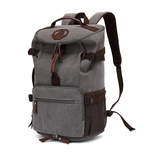 Kalesi Gym Duffle Bag Backpack 4-Way Vintage canvas with Shoes Compartment for travel Sport Hiking laptop (Vintage grey) - color: Vintage Grey