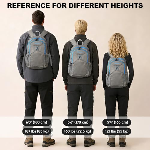 Seektop 15L Small Lightweight Hiking Backpack for Men Women Foldable Packable UltraLight Daypack for Travel Daily Outdoor - color: Gray