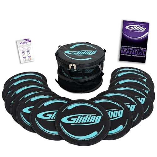 Gliding Exercise Discs: Studio Pack for Hardwood Floors (12 Pair, Black)