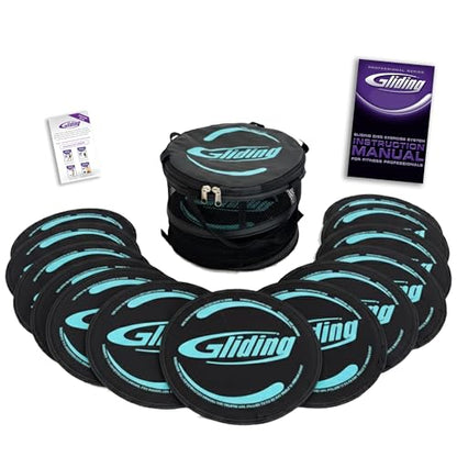 Gliding Exercise Discs: Studio Pack for Hardwood Floors (12 Pair, Black)
