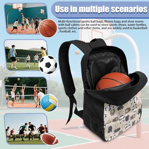 Basketball Backpack With Separate Ball Compartment And Shoes Fit Basketball Volleyball Football - color: Cute Animals