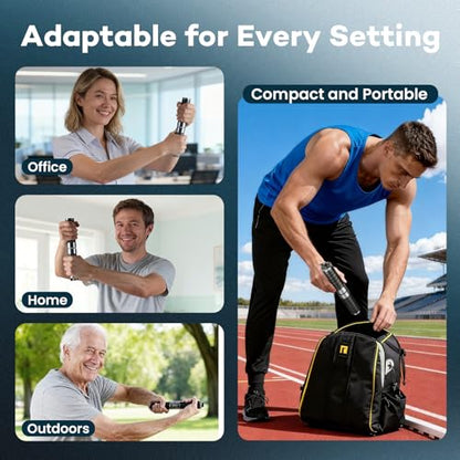 Adjustable Forearm Strengthener, Portable Wrist Roller | Adjustable torque up to 265 lbs with 360°rotation. Durable aluminum alloy body for wrist & forearm training.