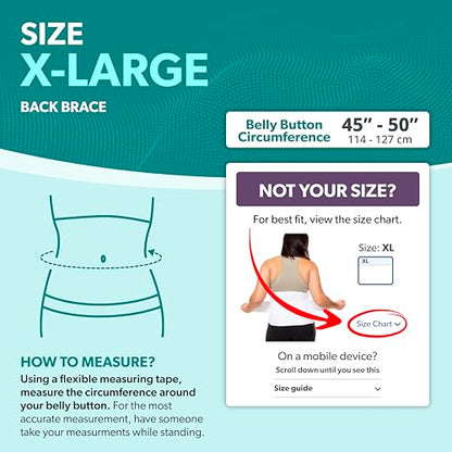 BraceAbility Plus Size XL Bariatric Back Brace - Extra Large Big and Tall Lumbar Support Girdle for Obesity Lower Back Pain in Extra Large, Heavy or Overweight Men and Women (Fits 45"-50") - size: XL