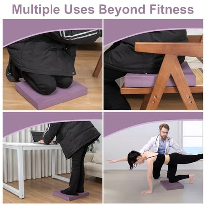 StrongTek Professional Foam Exercise Balance Pad - 15.8" x 13" x 2", High-Density TPE Foam Knee Pad, Non-Slip & Water-Resistant, for Balance Training, Physical Therapy, Yoga, and More - color: Purple