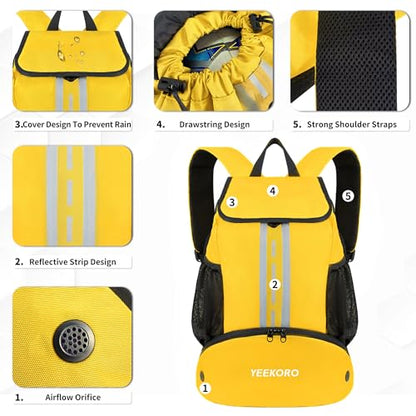 Soccer Backpack Multifunctional Sport Gym Bags with Dry-wet Separate & Shoe Compartment for Basketball Volleyball - color: Upgraded Yellow