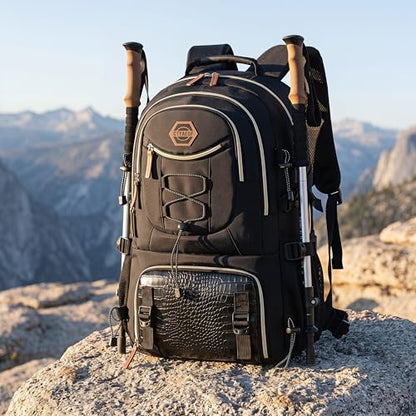 Spacious And Lightweight Outdoor Travel Backpack Featuring a Shoe Compartment - Ideal for Hiking, Camping, And (Black) - color: Black