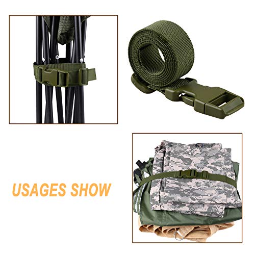 MAGARROW 24" 40" 60" 100" Strap Buckle Packing Straps Adjustable 1-Inch Belt - color: Army Green (4-Pack), size: 1" Wide - 24" Long