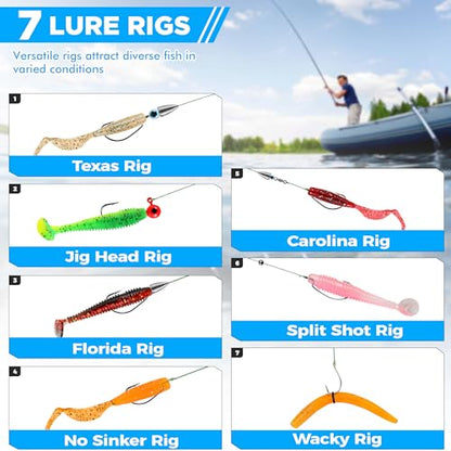 PLUSINNO Fishing Lures, 137Pcs Tackle Box with Tackle Included, Crankbaits, Spoon, Hooks, Weights & Other Accessories, Fishing Bait Lure Gear Kit Gift for Men Bass Freshwater - color: ORANGE