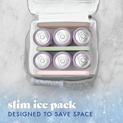Cool Coolers by Fit & Fresh 4 Pack XL Slim Ice Packs, Quick Freeze Space Saving Reusable Ice Packs for Lunch Boxes or Coolers - color: Multi Pastel (4 Pack)