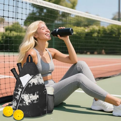 Pickleball Bag for Women Men Adjustable Crossbody Sling Backpack Hold Pickleball Paddle Water Bottle - color: Multicolor 4