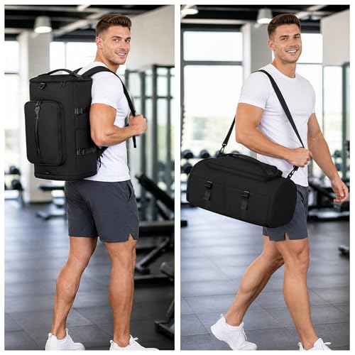 MIYCOO Gym Bag for Men Women with Shoes Compartment - Duffle Bag, Travel Backpack, Sports Backpack, Weekender Overnight Bag with Wet Pocket - Dark Blue - color: Dark Blue -Style2