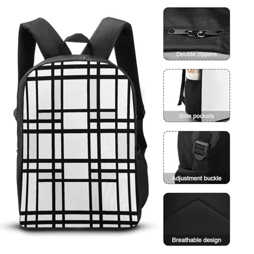 Travel Laptop Backpack Slim Durable Lightweight Back Pack Cute Horizontal Pattern Small Backpack For Women Men - color: Horizontal Pattern