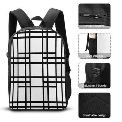 Travel Laptop Backpack Slim Durable Lightweight Back Pack Cute Horizontal Pattern Small Backpack For Women Men - color: Horizontal Pattern