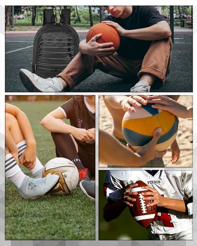 Basketball Bag Backpack for Men Women with Ball & Shoes Compartment 30L Capacity Lightweight Breathable Boys Girls Soccer Ball Bag Backpack Fit Volleyball Football Sports Travel School Gym - color: TK13Black