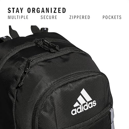 adidas Excel 7 School Backpack for Laptop, Gym and Travel, 34L, Black/White 3 Stripe Webbing/7, OSFA - color: Black/White 3 Stripe Webbing/7, size: One Size