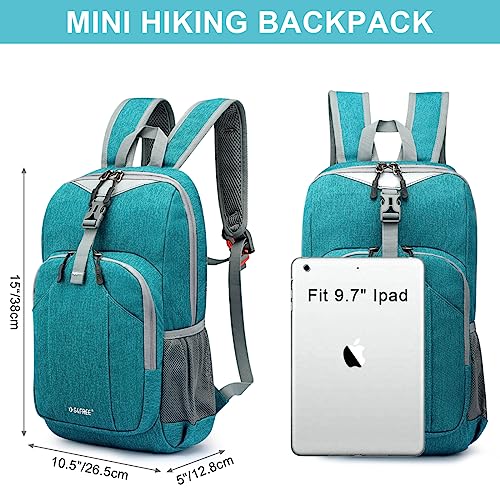 G4Free Mini 10L Hiking Daypack Small Hiking Backpack Cycling Compact Shoulder Backpack Outdoor for Men Women | Small Lightweight Cycling Walks Daypack, with Reflective Strap, Compact, Water-Repellent, Tear-Resistant Polyester Material - color: Blue - Peac