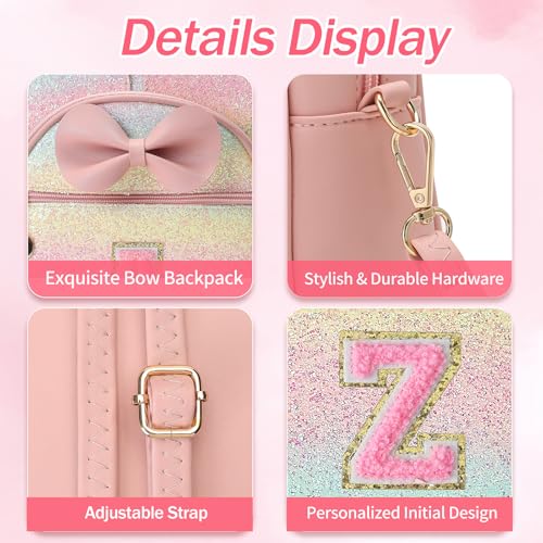 Birthday Gift for 2 3 4 5 6 7 8 9 10 Year old Girls Personalized Initial Mini Backpack Purse for Toddler Kids-Shine-Z - color: Shine, style: Z