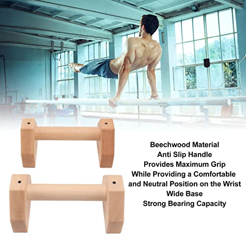 Wooden Pushup Handles, Push Up Bar Calisthenics Equipment, Anti Slip Pushup Bar Handstand Parallettes Bars, Solid Wood Parallettes Bars for Floor Use,for Men and Women Home Workout(31*18*17 cm)