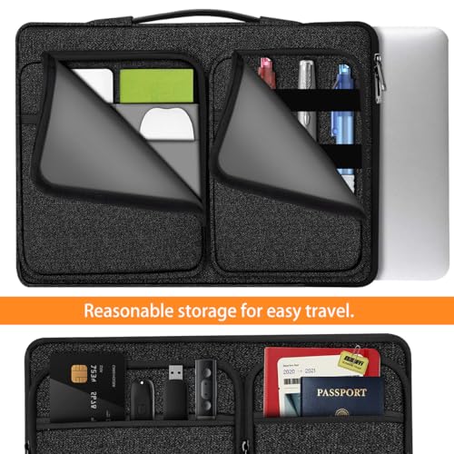 ZINZ 360 Protective Laptop Case 15" 15.6" 16" Sleeve, Water-Resistant Handbag with Straps Compatible with 16" MacBook Neo, MacBook Pro Air 16"/15", XPS 16" and Most 15" 15.6" 16" Notebooks,B01K01 - color: B01k01, size: 15"-16"
