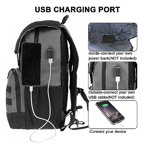 WOLT Laptop Backpack with USB Charging Port Fits Up to 17 Inch Laptop, College Backpack for Men Women, Computer Business Bookbag, Grey - color: Grey