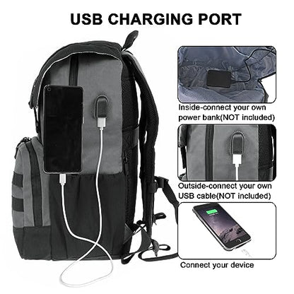 WOLT Laptop Backpack with USB Charging Port Fits Up to 17 Inch Laptop, College Backpack for Men Women, Computer Business Bookbag, Grey - color: Grey