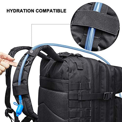 Prospo Military Tactical Backpack Large Fishing Tackle Backpack 3 Day Assault Survival Pack Molle Bag for Men - color: Black