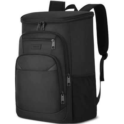 Cooler Backpack, Insulated Backpack Cooler Leakproof Waterproof Large Capacity Cooler Bag for Men Women Picnic Beach - color: Black