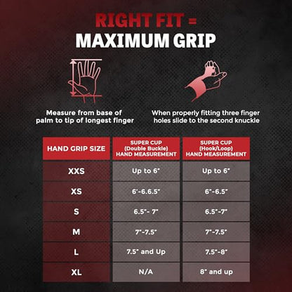 Reisport Men's High Bar Gymnastics Grips - Durable Leather Hand Grips for Gymnastics Bars Men & Boys - Gymnastics Equipment & Accessories for Advanced Gymnasts - size: XX Small, style: Double Buckle